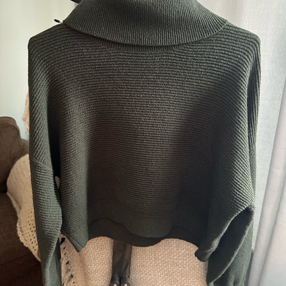 RD Style Forest Green Cowl Neck Sweater
